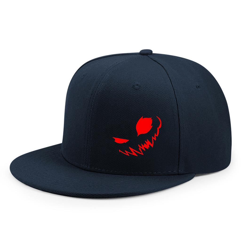 New Hardtop Flat Hat Cartoon Devil Print Men's and Women's Fashion Adult Hip-hop Hat