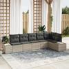 VidaXL Ensemble de canapé de jardin de 6 pièces avec coussins Gris clair Poly Rattan 3355751