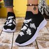 Fashion Plus Size Women Casual Mesh Shoes Breathable Soft Sole Comfortable Sneakers Women Spring New Knitted Flat Sports Single Shoes