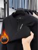 Men's Plush Half-Zip Stand Collar Fleece Sweatshirt for Autumn/Winter