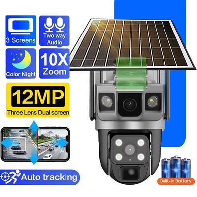 12MP 4G CCTV Solar Camera Outdoor Surveillance Security Camera External 6K Wifi IP Security Camara Vigilancia Outdoor for Home