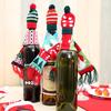 Santa Claus Champagne Bottle Knitting Hats and Scarf Home Party Table Decorations Christmas Gifts