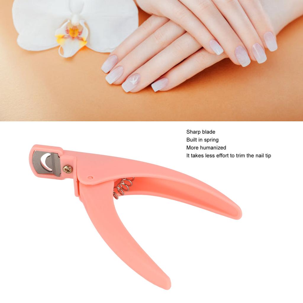 Acrylic Nail Clipper Professional Stainless Steel Nail Tip Cutter False Nail Trimmer Manicure Tool Pink