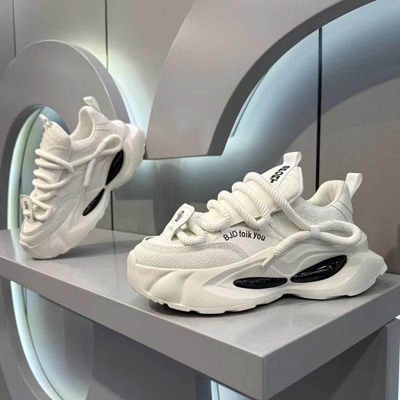 

Spring niche spring platform versatile sports fashion casual shoes tide heightening men s dad shoes 44 белый