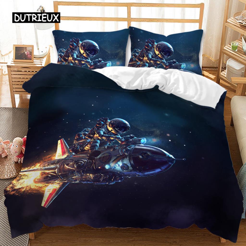 

Galaxy Duvet Cover Set Outer Space Bedding Twin Queen King Size Polyester Solar System Planets Universe Theme EU single(135x200cm)