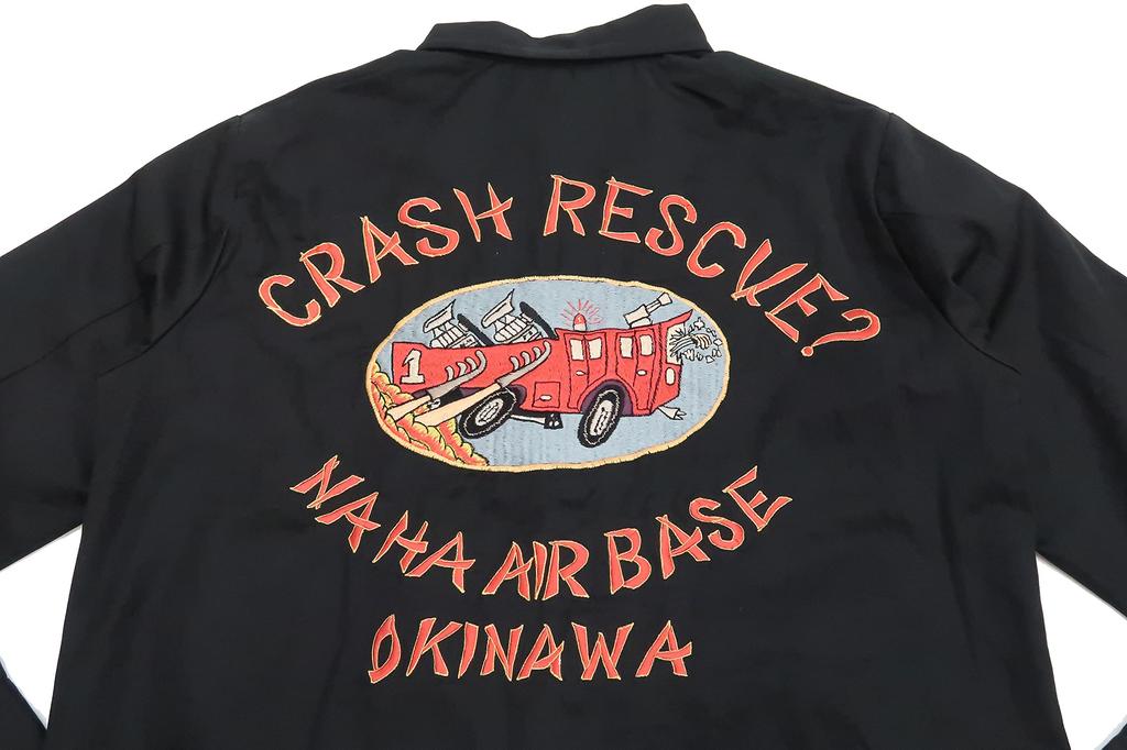 Tailor Toyo Jacket TT15177 Tailor Toyo Cotton Embroidery Okinawa Jumper CRASH RESCUE Black (Tailor Toyo) Men's (M)