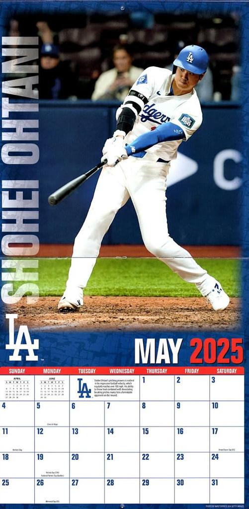 Shohei Ohtani 2025 Wall Calendar X 30 28 Major League Baseball Tri-X (Imported) (60 Cm, Pages) Baseball,