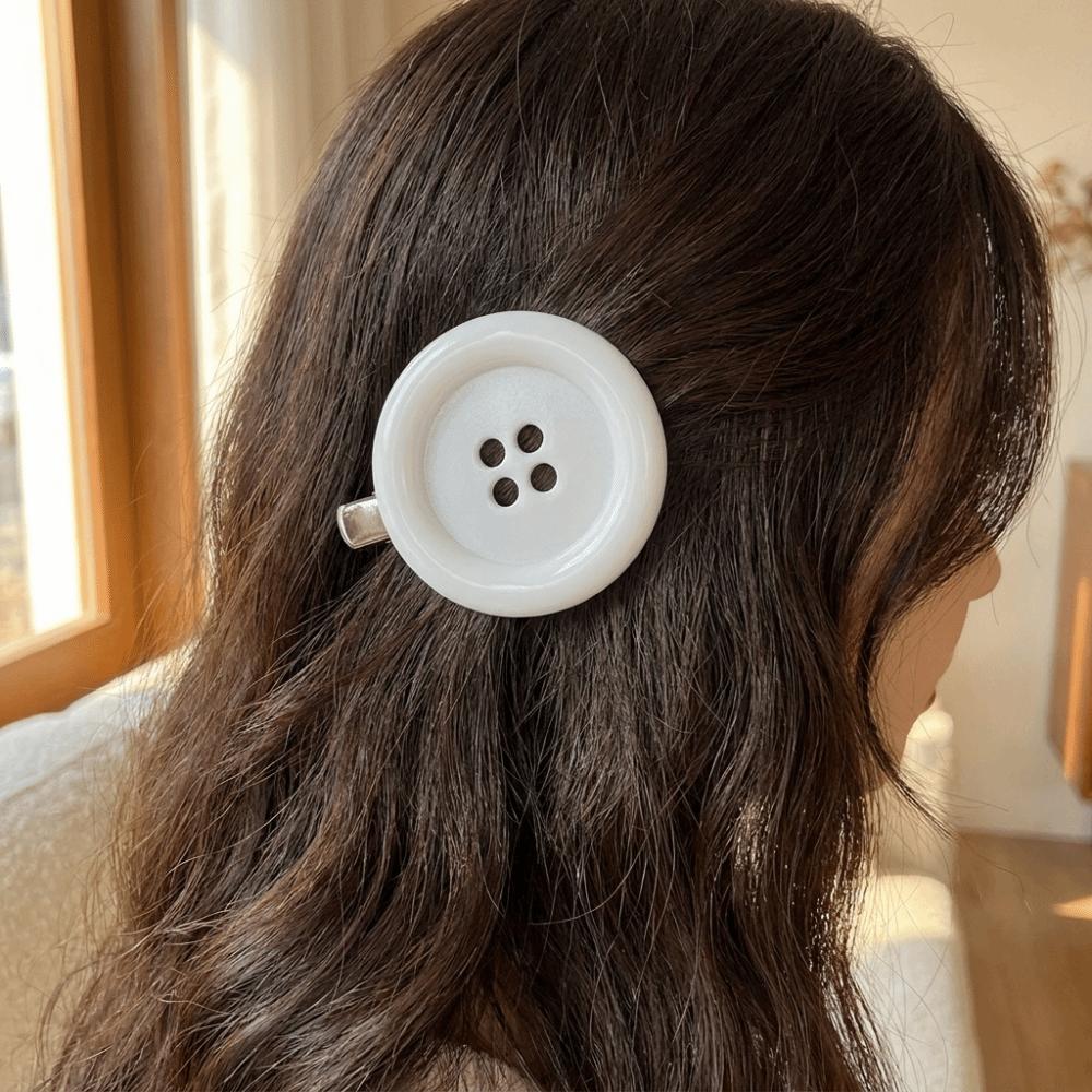 Exaggerated Hair Side Clip Colorful Hair Accessory Extra Large Button Hair Clip Daily Decoration
