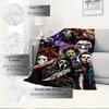For Horror Icons,Halloween Monsters,Film Characters-Themed Flannel Blanket, Glam Style, Digital Print, All-Season Comfort, Tear-Resistant, K