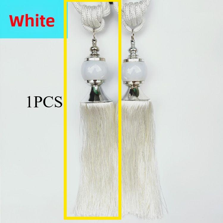 Curtain Jade Ball Tieback: Tassel-adorned, Elegant Jade accents.Elevate Living Rooms—chic,durable,adds Luxury To Your Curtains.