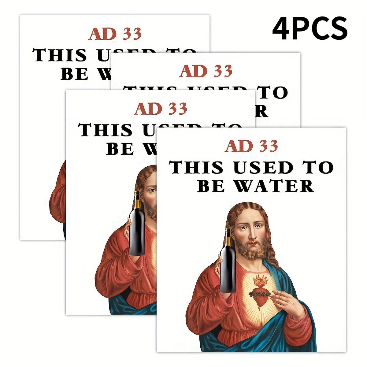 

4PCS/Sheet This Used To Be Water Bottle Stickers Waterproof for For Christmas Birthdays Funny Holiday Party Gifts Vinyl Decals 10x12CM