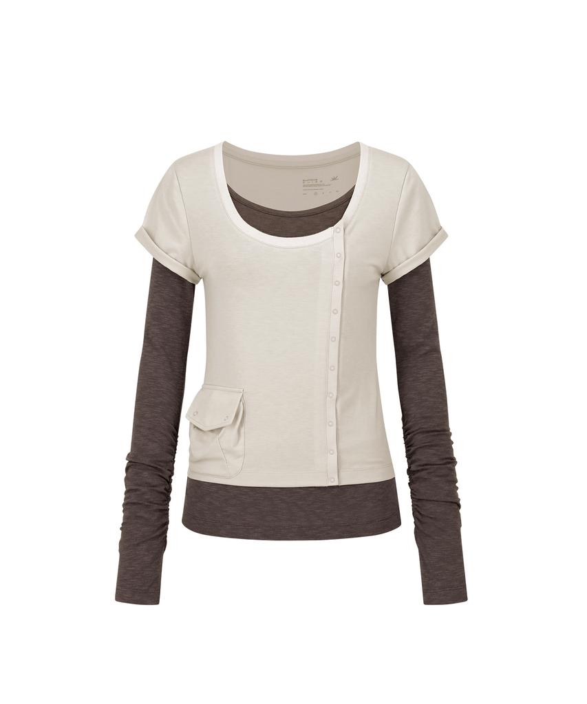 Sun Love W Polartec® Delta™ Flexair Layered Ls Tee Stone