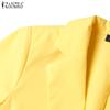 ZANZEA Frauen Kurzarm Blazer Mantel Revers Kragen Elegante Casual Jacken Outwear Plus Größe