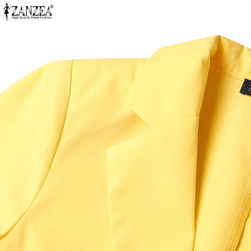 ZANZEA Frauen Kurzarm Blazer Mantel Revers Kragen Elegante Casual Jacken Outwear Plus Größe