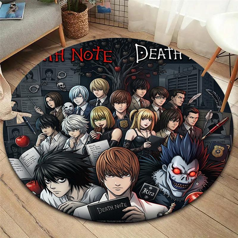Death Note Round Area Rug Carpet Rug For Living Room Bedroom Sofa Playroom Decor Nonslip Floor Mat