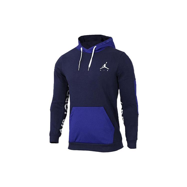 Jordan Air Sweatshirts Men s Blue Hooded Moderate Regular 939987-416 XXXL