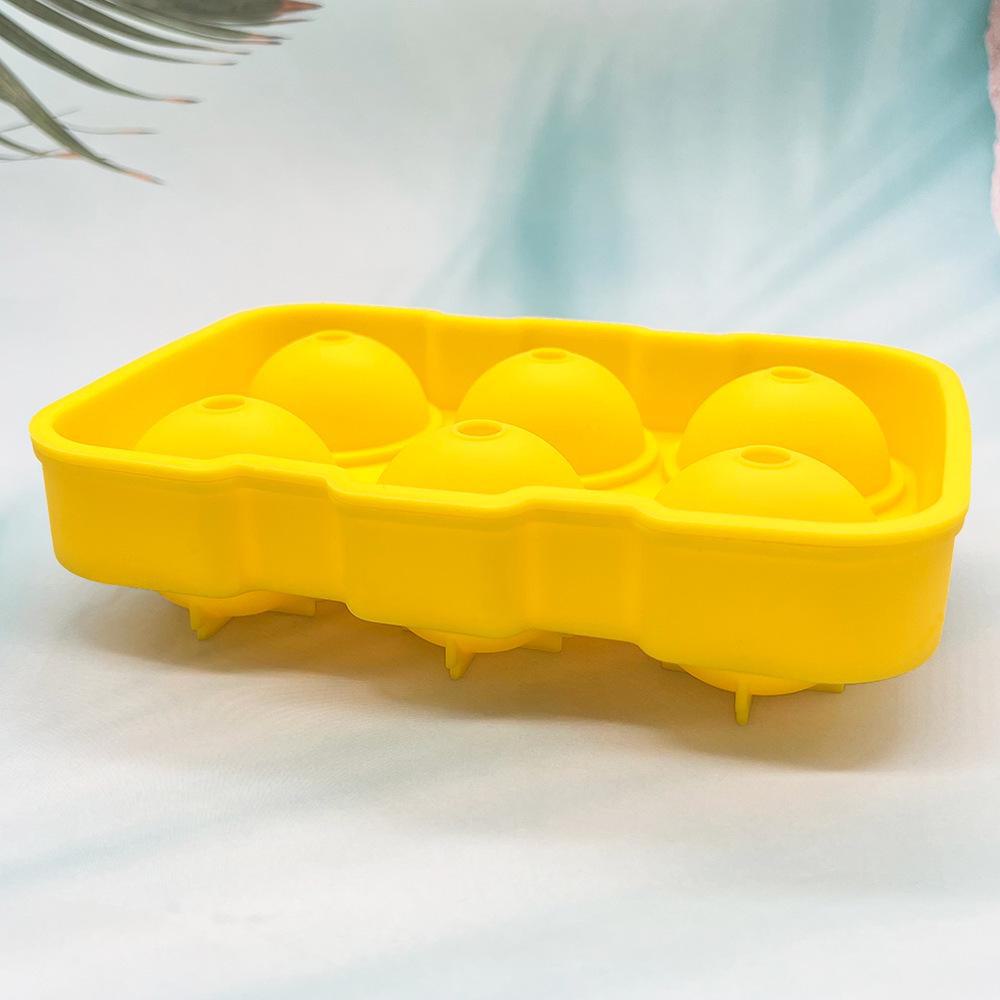 6-Hole Silicone Ice Ball Mold - Food Grade Round Ice Cube Maker for Cocktails & Whiskey