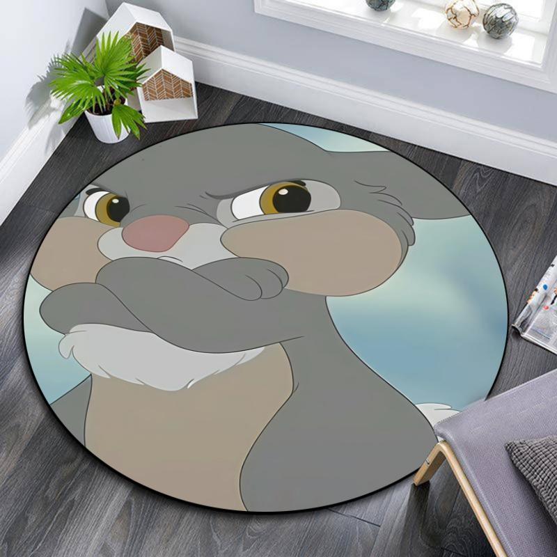 Thumper pattern round rug,Carpet Rug for Living Room Bedroom Playroom ,Non-slip Floor Mat,Holiday Gifts and Birthday Gifts.