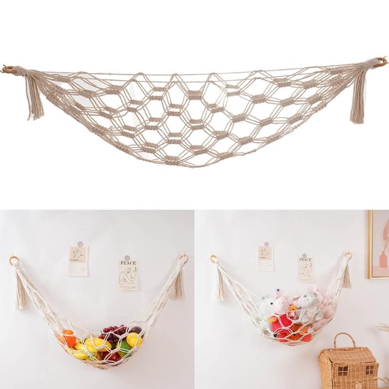 Boho Stuffed Animal Storage Net Stuffed Net or Hammock for Small Stuffed Animals or Plushies Plush Toy Storage Holder