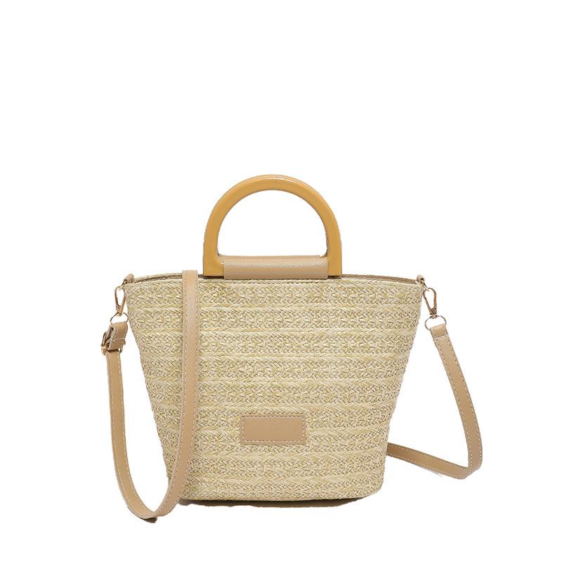 Summer beautiful portable bucket bag simple high-end texture sweet temperament versatile shoulder messenger bag