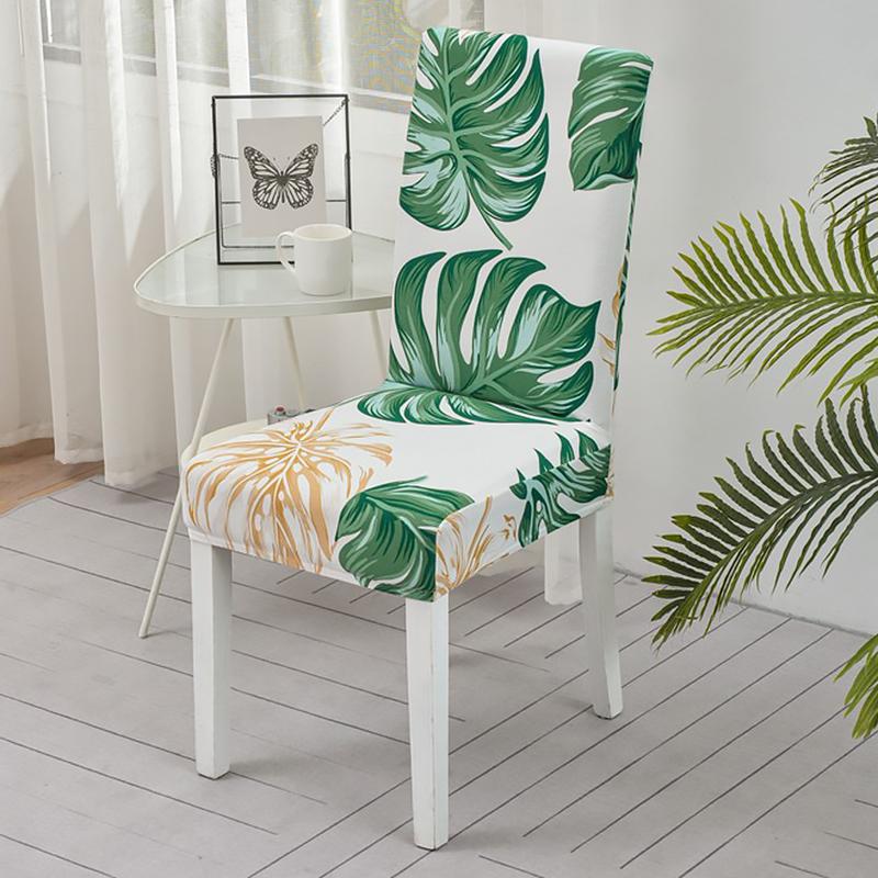 Dining Room Chair Covers Set, Stretch Printed Parsons Chair Slipcovers Spandex Removable Washable Kitchen Chair Protector Cover for Dining Room, Hotel
