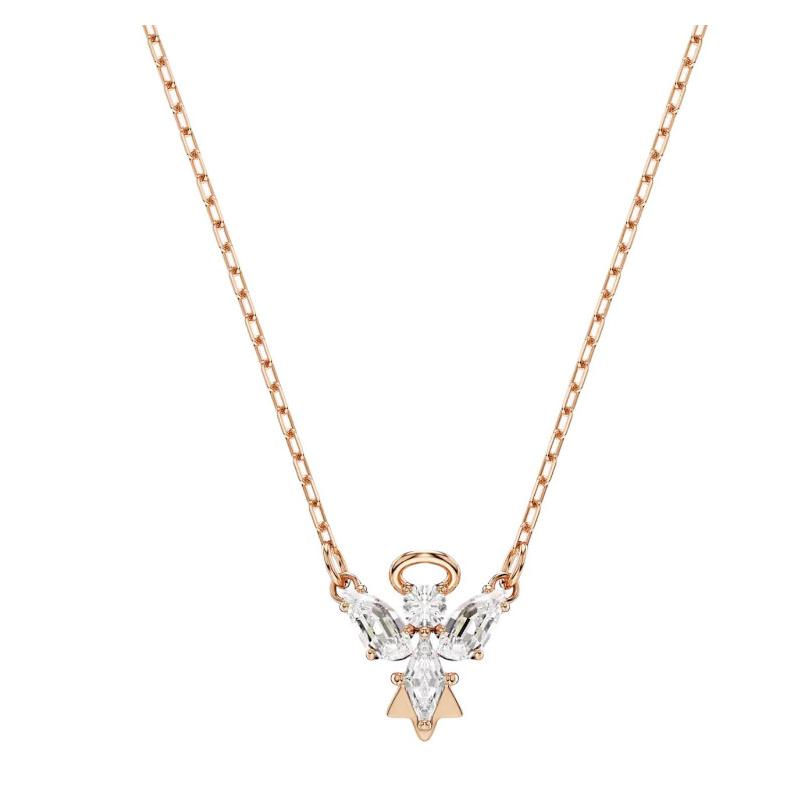 Swarovski Magic angel pattern as the design theme Good Luck Synthetic Cubic Zirconia Necklace Women s Rose Gold 5735417 золотой