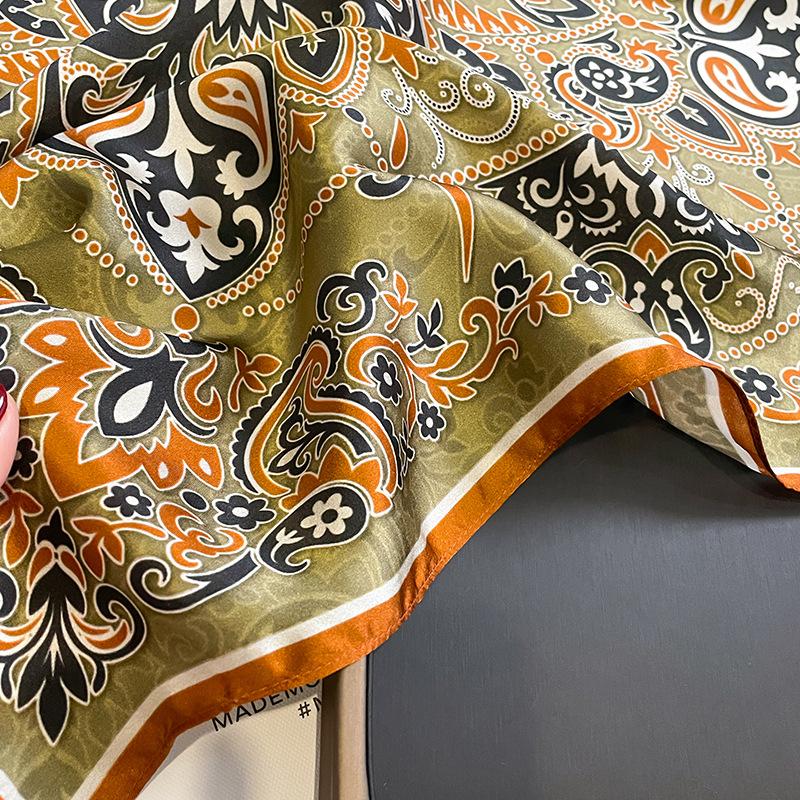 Mulberry Silk Elegant Small Square Scarf Women's Silk Scarf Printing Decorative Scarf Shawl Scarf Silk