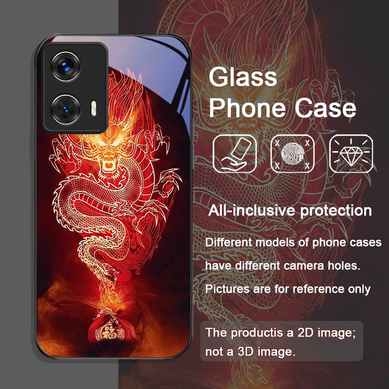 

Креативна термозахисна скляна накладка з візерунком дракона для Motorola Moto Edge 50 Fusion 40 Neo 30 Pro G85 G84 G75 G55 G54 Жорстка кришка Motorola Edge 30 Pro
