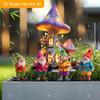 2D Flat 5-piece Fairy Gnome and Dream Mushroom House Acrylic Garden Decoration, Suitable for Gardens, Lawns, Potted Gardens, Perfect Holiday Gifts