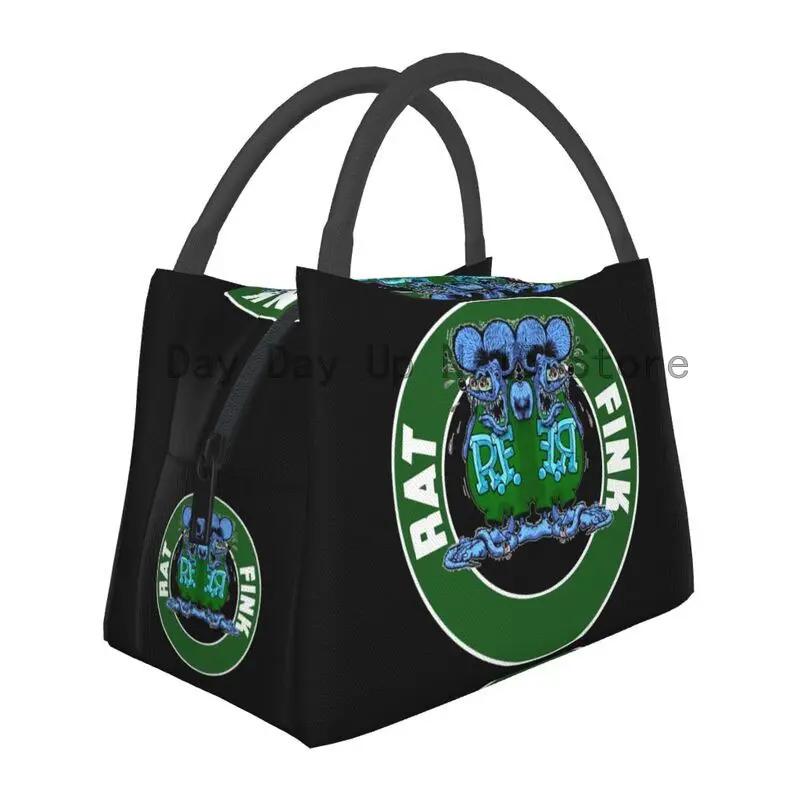Ratfink Ride Insulated Lunch Bags for School Office Rat Fink Waterproof Thermal Cooler Bento Box Women Lunchbag