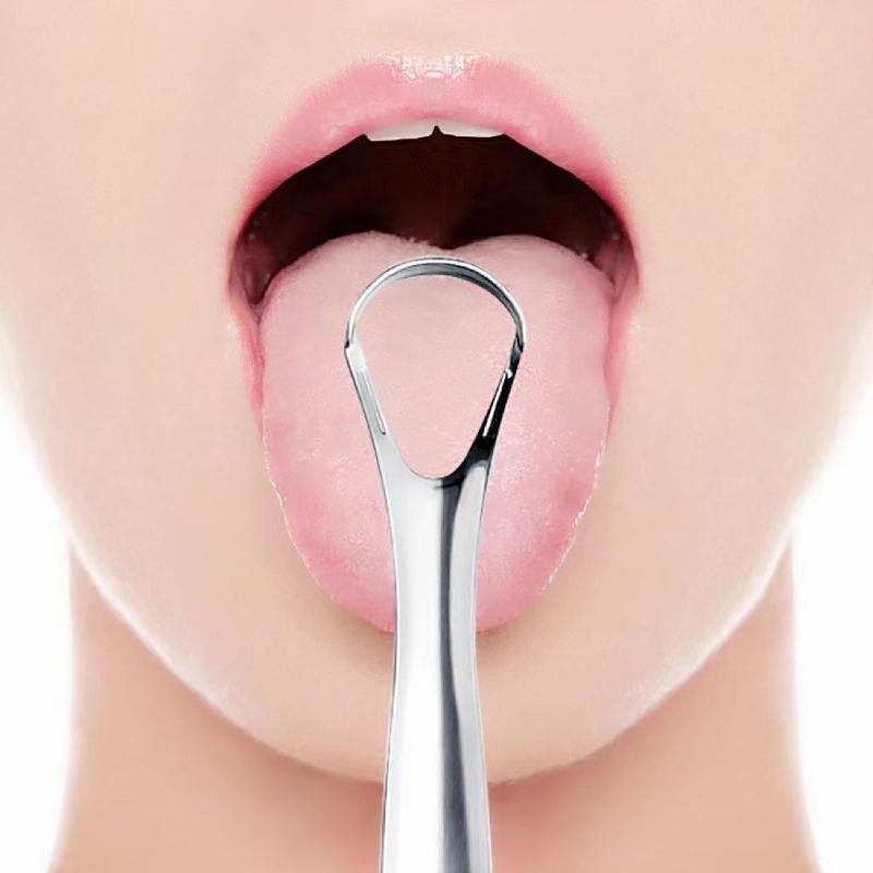 New Portable Tongue Coating Cleaning Brush Stainless Steel Tongue Scraper Deodorant Artifact Cleaning Tongue Coating Oral Tools