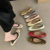 Bailamos Women Flat Round Toe Bow-knot Slip On Ballerinas Shoes Soft Flat Ladies Casual Dress Ballet Shoes
