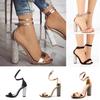 Sandals Women Heeled Rhinestone Ankle Strap Pumps Super High Fashion Heels