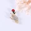 Creative Art Design Hand Holding Rose Rhinestone Brooch Hundred Towers Simple Temperament Clothing Accessories