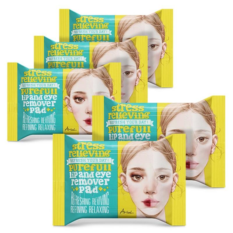 Ariul Stress Relieving Pureful Lip & Eye Remover Pads 30p, 55g, 5 pcs