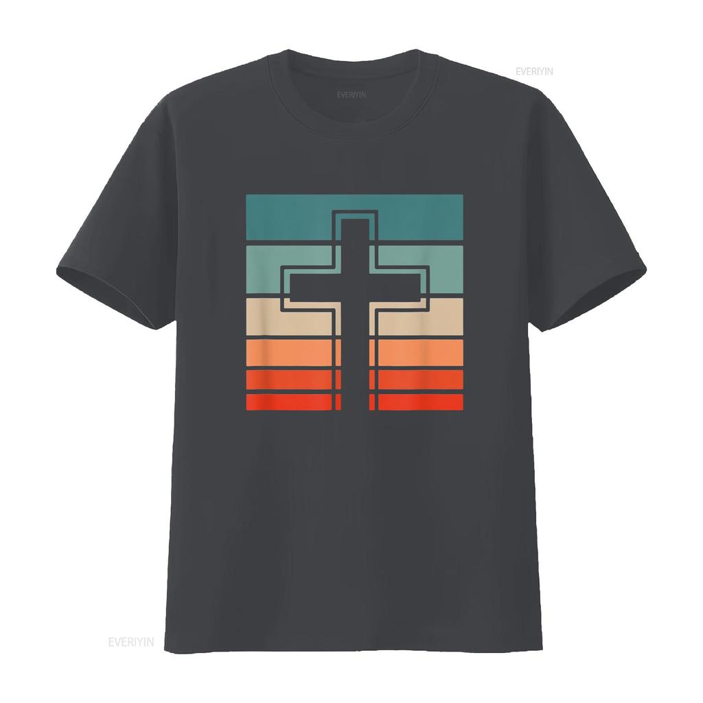 Jesus Cross Retro Style Vintage T Shirt vintage Washed Top For Everyday Wear Stylish Soft Comfortable graphic Stretched fashion
