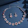 3PS Wedding Seasons Luxury Full Diamond Women's Earrings Necklace Zircon Set Wedding Dress Neck Accessories Women's Dress