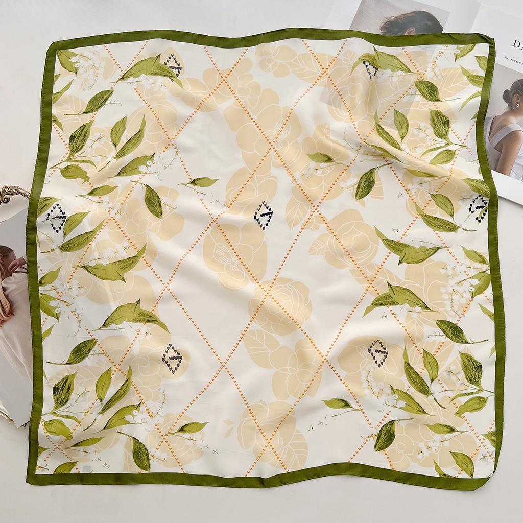Spring and Summer Graffiti Flowers 71 * 71 Square Scarf Travel Sunscreen Headscarf Practical High-end Scarf for Mother