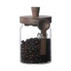 Glass Airtight Canister Sealed Jar with Wooden Spoon Transparent Food Storage Jar for Spice Coffee Beans Kitchen Pantry Supplies