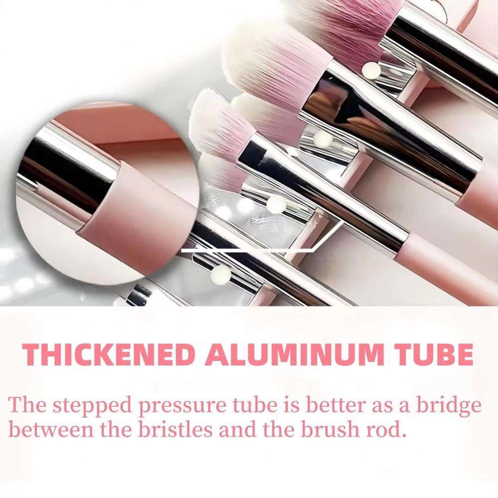 Rotatable Mirror LED Makeup Mirror Brush Set Mini Cosmetic Brushes Pocket Mirror  Dormitory