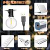 String Warm LED E12 Indoor and Outdoor Perfect for Summer and Shop Decorations USB-Powered Lights, 15M, White, Rainproof, 25+2 Bulbs, Base,