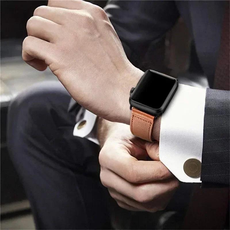 Watchband Leather Strap for Apple Watch Band 44mm 45mm 41mm 40mm 42mm 38mm 49mm 45 Mm Correa Bracelet IWatch Series 8 Ultra 3 6 SE 7 Strap