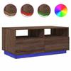 VidaXL Table Basse avec Lumières LED, Table d'Appoint avec Tiroirs, Bout de Canapé, Meuble de Salon Salle de Séjour, 839839