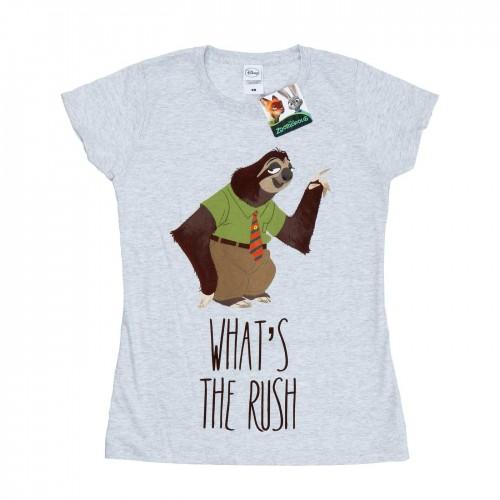 

Disney Womens/Ladies Zootropolis What´s The Rush Cotton T-Shirt XXL білий