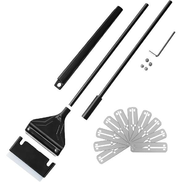 Algae Scraper for Glass Aquariums 24.4  Fish Tank Scraper with 10 Replaceable Blades Aquarium Glass Scraper Adjustable Length Aquarium Cleaning Tools