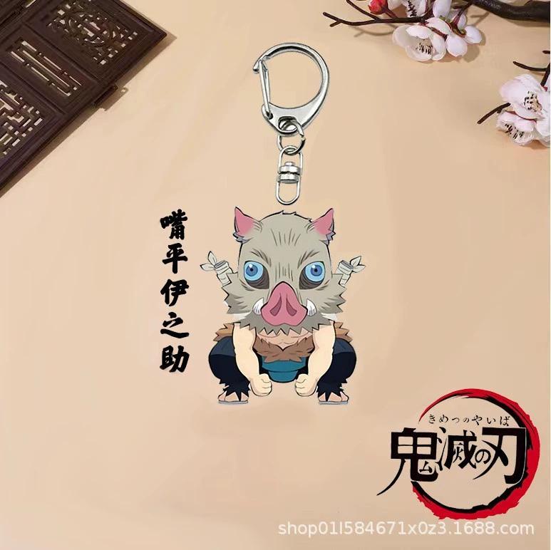 Keychain Pendant Anime Demon Slayer Kimetsu No Yaiba Kamado Tanjirou Double Sided HD Bag Pendant Gift For Fans Cosplay Props Jewelry Gift