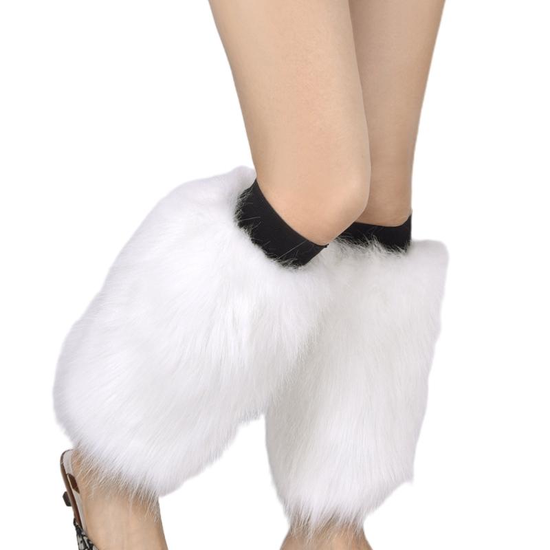 Boots Covers Women Solid Color Sexy Faux Fur Leg Warmer Calf Socks Party Costume