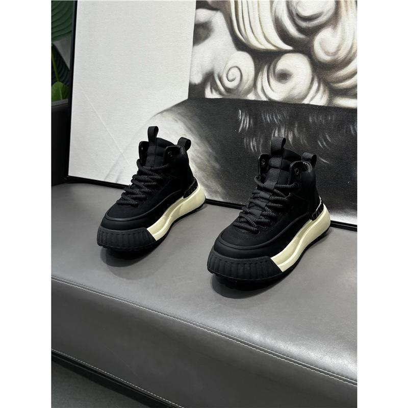 Shoes spring new mid-top shoes trendy lace-up platform shoes outdoor sports and leisure shoes qs