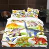 Cartoon Dinosaur Duvet Cover King Queen Size Jurassic World Theme Bedding Set For Kids Boys Ancient Animal Polyester Quilt Cover