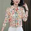 Spring Floral Print Blouse for Womens Long Sleeve Button Down Shirt